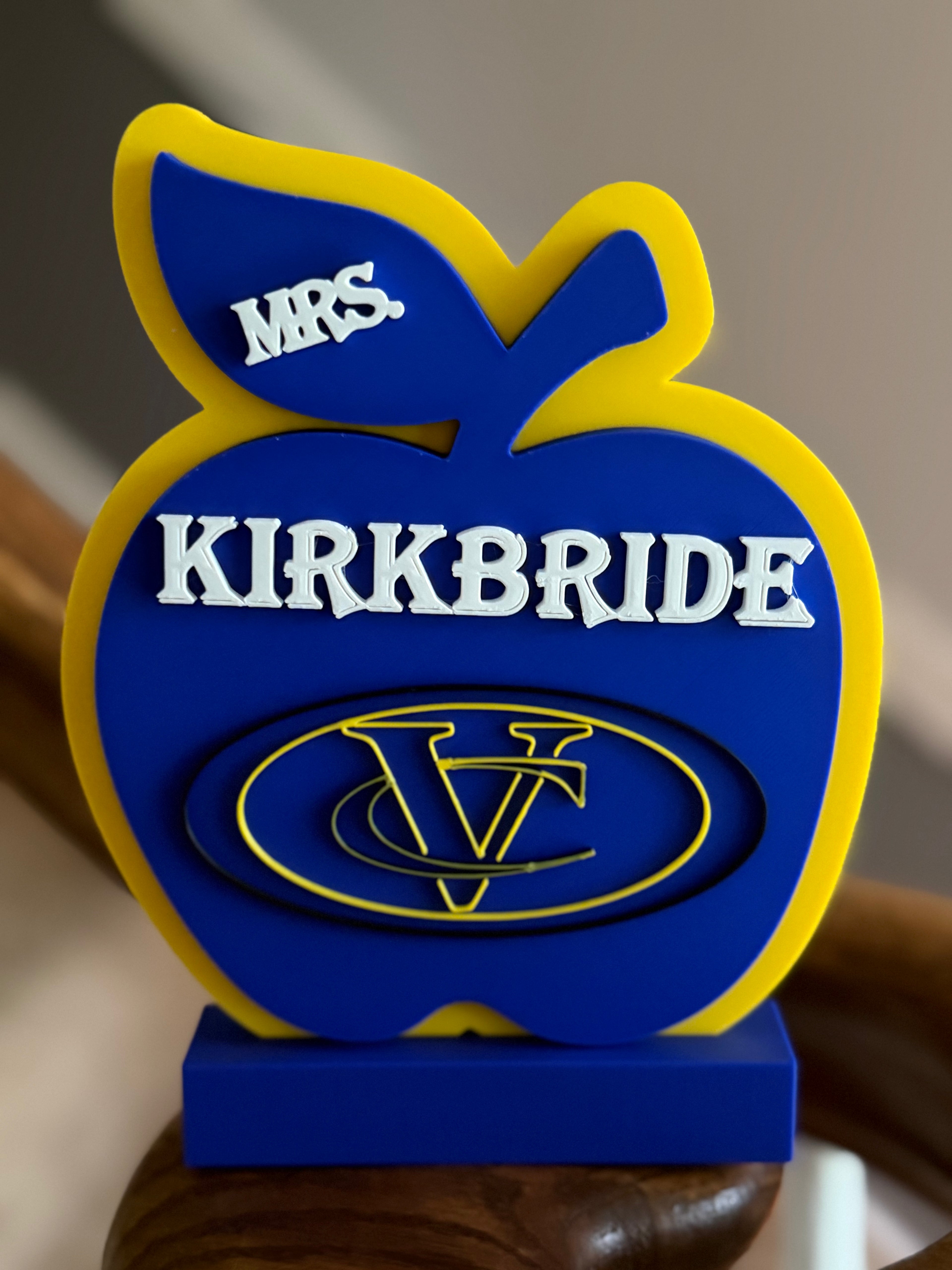 3D Printed Teacher Desk Plate