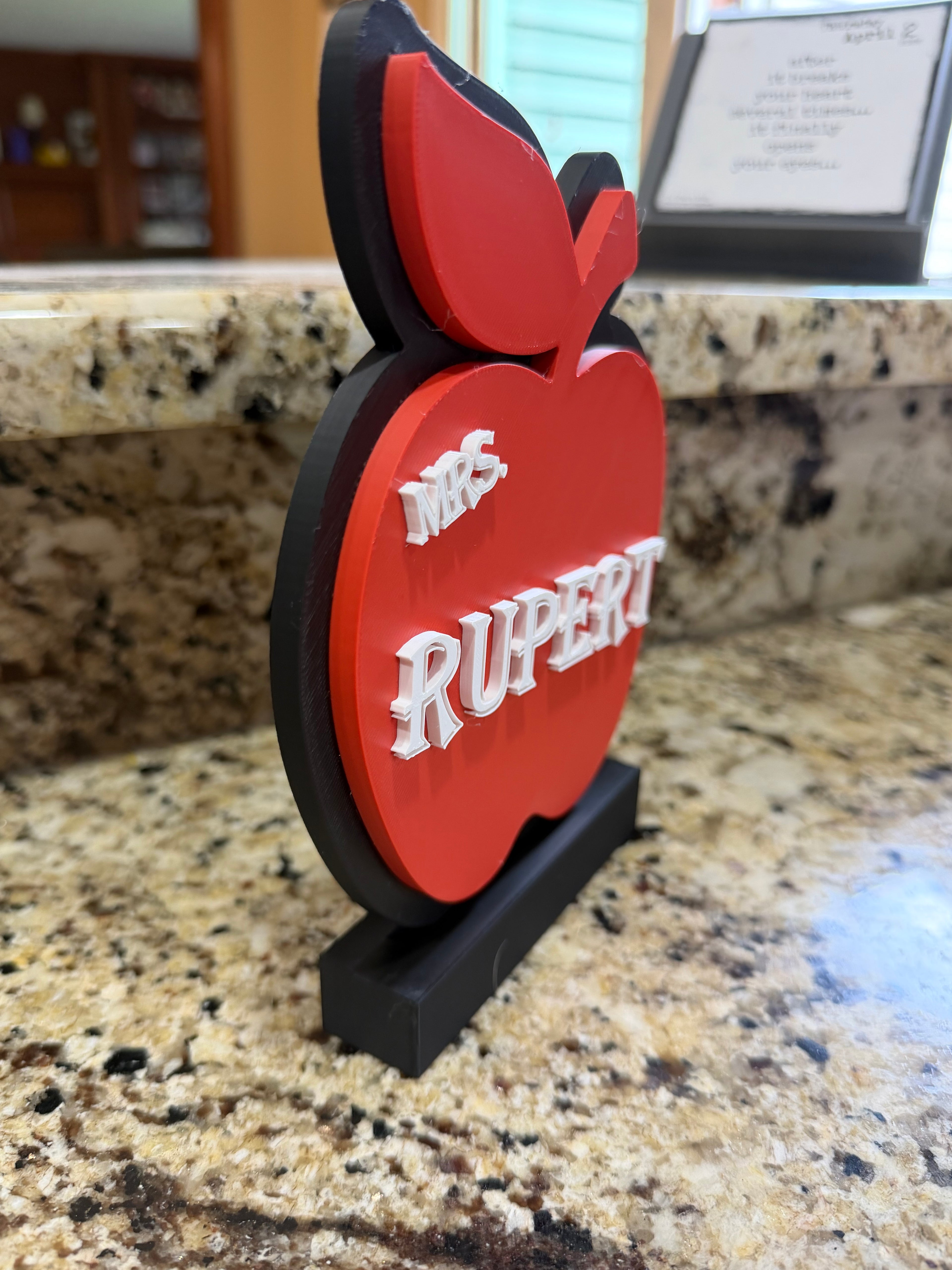 3D Printed Teacher Desk Plate