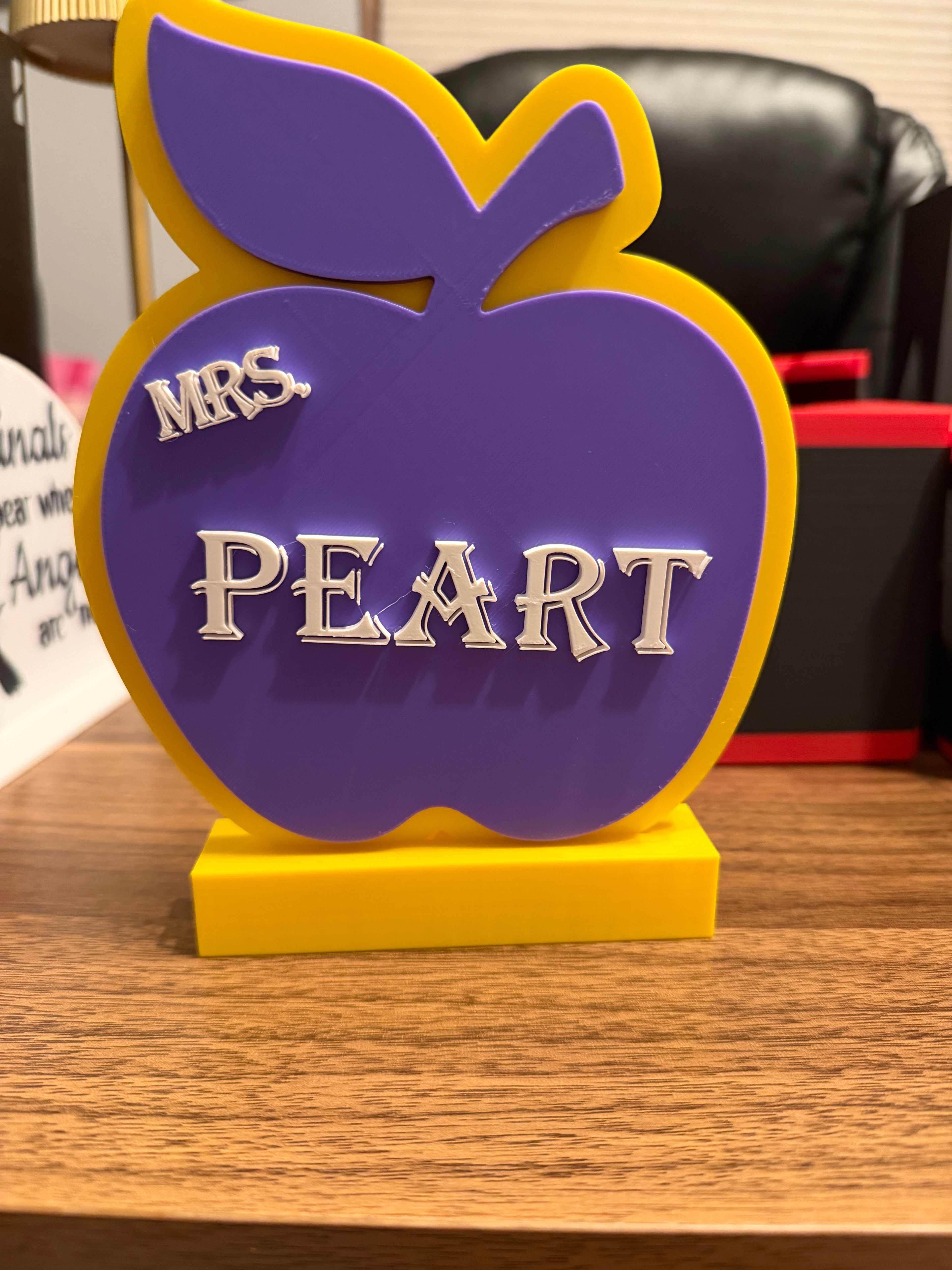 3D Printed Teacher Desk Plate