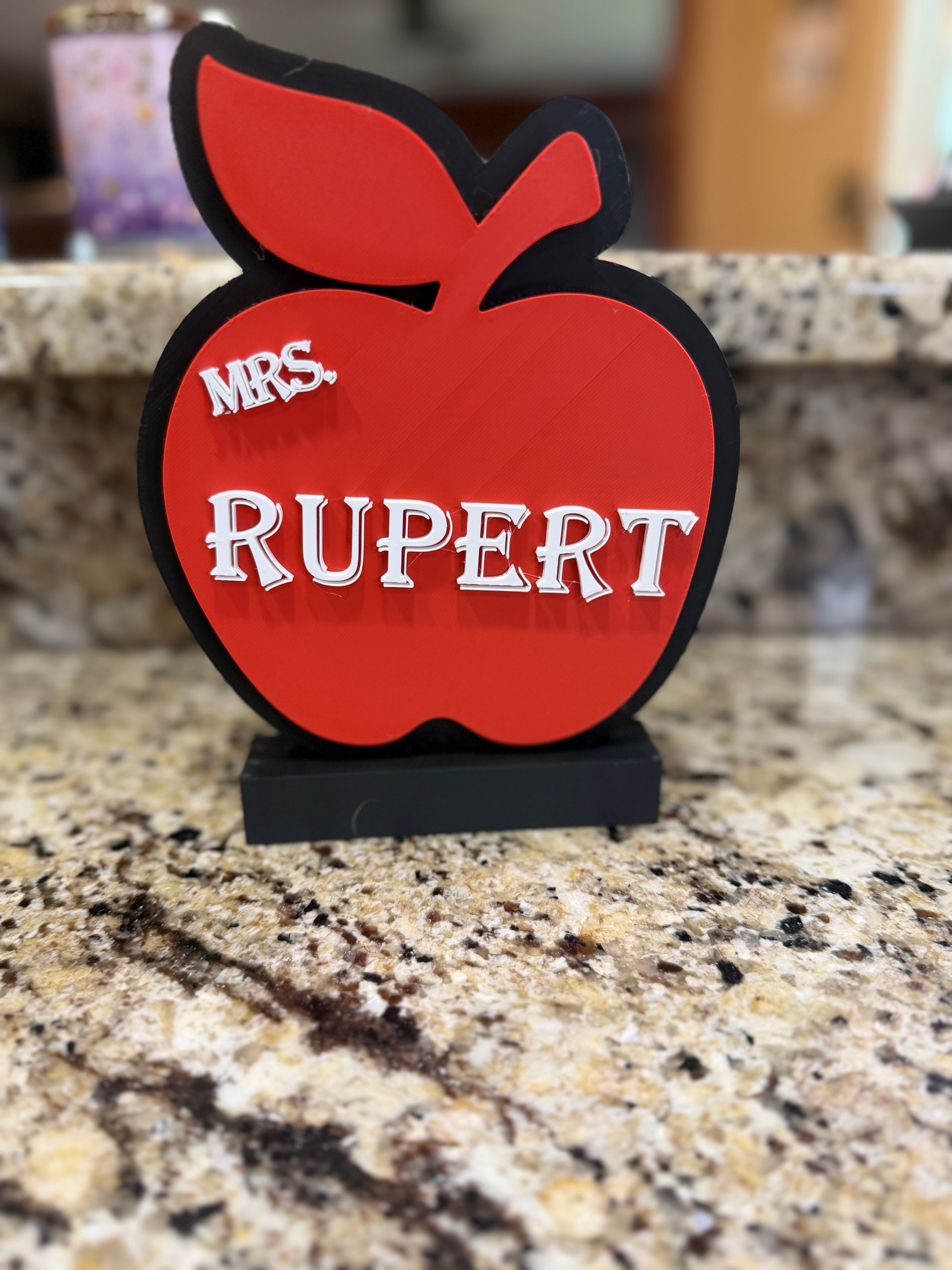 3D Printed Teacher Desk Plate